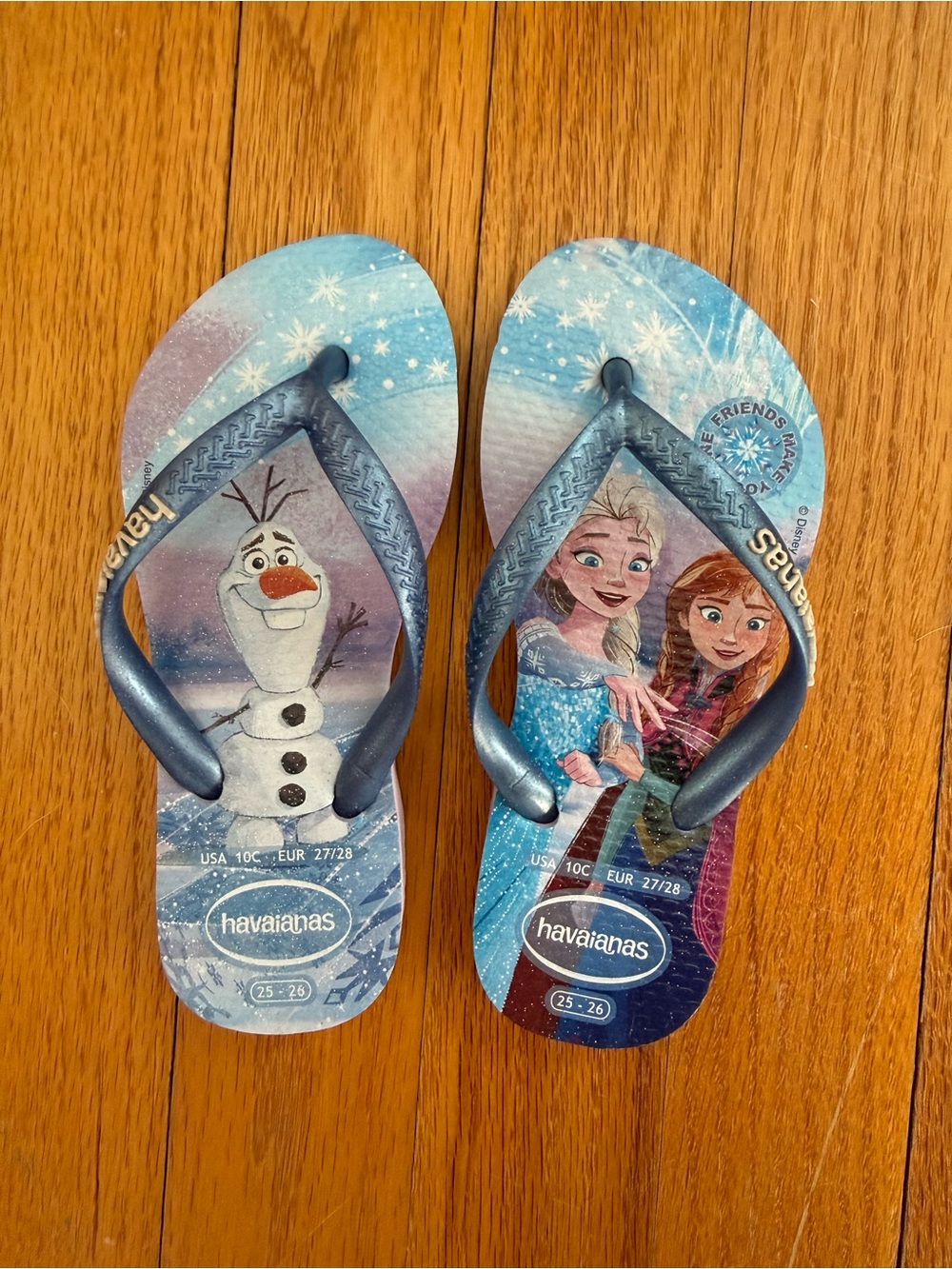 Havaianas Kids Frozen Character Blue and Purple Flip Flops